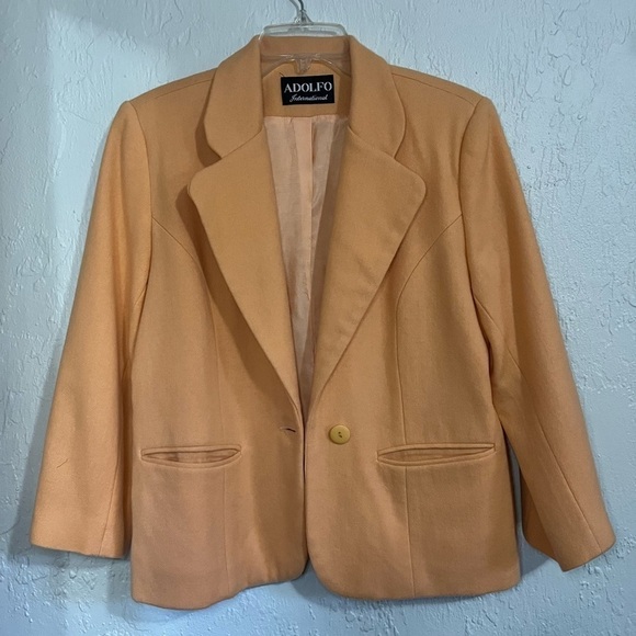 Adolfo International 100% Wool Vintage Blazer Size 8 - Picture 2 of 11
